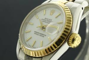 LVSP6-4-52 7T044-22 ROLEX ロレックス 腕時計 69173 オイスターパーペチュアル デイトジャスト L番台 約57g レディース コンビ 中古 