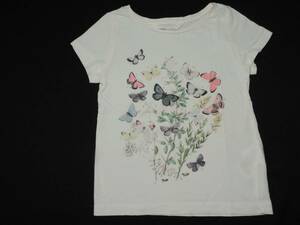 ♪H&Mの蝶プリント白の半袖Tシャツ☆１１０～１１６センチ☆