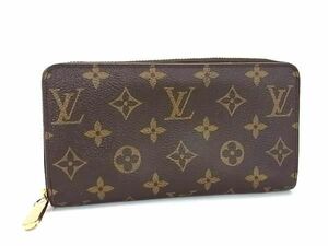 1円 ■美品■ LOUIS VUITTON ルイヴィトン M42616 モノグラム ジッピーウォレット ラウンドファスナー 長財布 ブラウン系 AY3320