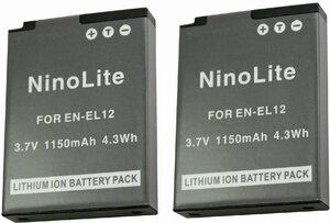 2個セット ニコン EN-EL12 互換バッテリー COOLPIX S9500 等 対応