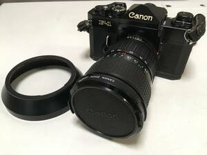  Canon キャノン 一眼レフカメラ F-1 フィルムカメラ レンズ付　FD 28-85mm 1：4 　広角レンズフード付き　現状品　アンティークカメラ　