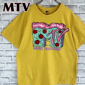 MTV エムティービー ビッグロゴ ミュージックテレビ Tシャツ 半袖 輸入品 春服 夏服 海外古着 会社 企業 音楽 ロック 番組