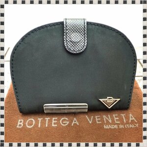 ボッテガヴェネタ 2つ折り 財布 ナイロン × レザー ブラック BOTTEGA VENETA