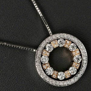 ダミアーニ ベルエポック ラウンド S ネックレス 10.36g 幅20mm ダイヤモンド K18ゴールド WG PG Damiani【I192023155】中古