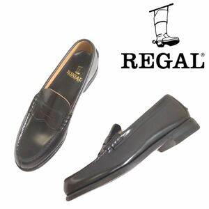 新品未使用 展示品 最高級 REGAL 本革 レザー コインローファー ドレスシューズ ビジネスシューズ メンズ 26.0cm リーガル 革靴 黒 2404254