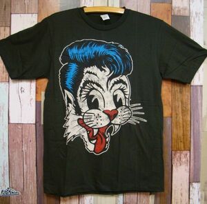 【送料無料】XL★新品 ストレイ・キャッツ【Stray Cats】青ロゴ★バンドTシャツ★ビンテージスタイル