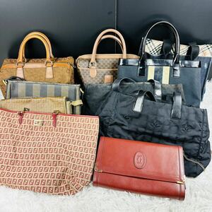 ブランド バッグ まとめ セット 10点 CHANEL GUCCI CELINE FENDI BVLGARI Burberry Cartier ショルダーバッグ ハンドバッグ トートバッグ