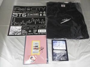 【中古品 同梱可】 SixTONES 慣声の法則 Tシャツ (未開封) 他 ツアーステッカー パンフレット 等 グッズセット