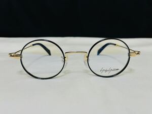 Yohji Yamamoto ヨウジ ヤマモト メガネフレーム YY1309 002 未使用 美品 伊達眼鏡 ラウンド サングラス 丸メガネ ブラック ゴールド