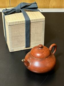 唐物　中国古玩　辰砂朱染急須　乾隆年製　煎茶道具　水滴　小型