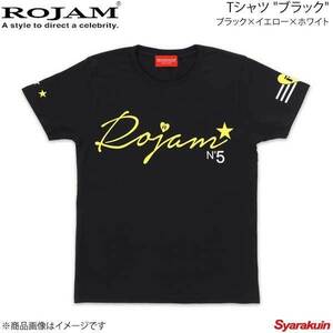 ROJAM ロジャム Tシャツ ブラック ユニセックスモデル ブラック×イエロー×ホワイト サイズ：M 70-T173-3M
