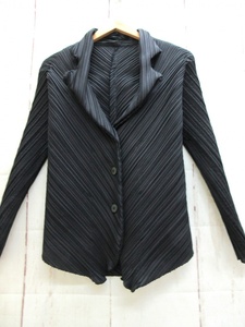 ISSEY MIYAKE イッセイミヤケ プリーツデザインシャツジャケット 2 IM23FD607 ブラック 日本製 PLEATS PLEASE プリーツプリーズ