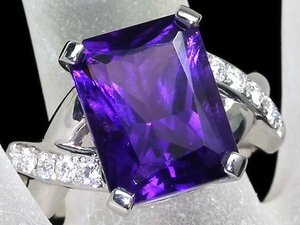 GL11653T【1円～】新品仕上【RK宝石】《Amethyst》POLA ポーラ 極上アメジスト 大粒6.14ct!! 極上ダイヤモンド Pt900 高級リング ダイヤ