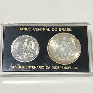☆1972年　ブラジル　２０クルゼイロ（18.1g）　1クルゼイロ（10.1g）　2枚セット　銀貨　銀貨弊