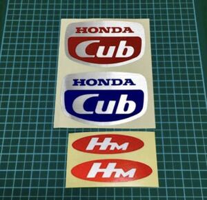 スーパーカブ C65 CM90 91 レッグシールド用 HONDA & Cubエンブレムステッカー