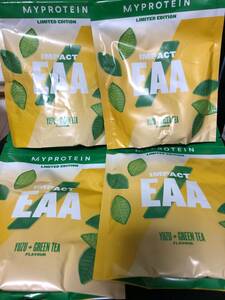 ☆1円スタート マイプロテイン　Impact EAA インパクト BCAA4:1:1 ゆずグリーンティー 250g　4個セット ☆Y2D-030-010