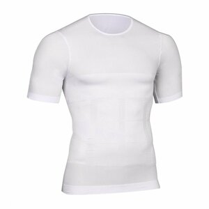 【新品即納】加圧インナー Tシャツ 姿勢強制 腹筋引締め 加圧シャツ Lサイズ ホワイト/白
