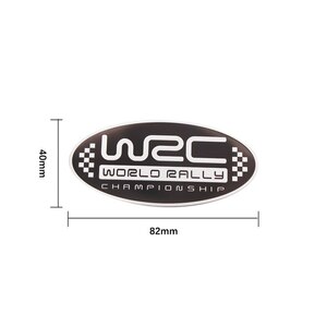 【送料込】WRC エンブレムプレート 黒丸 縦4.0cm×横8.0cm SUBARU スバル STI アルミ製 