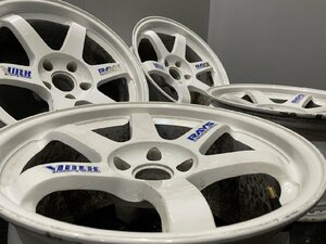 超希少 廃盤 RAYS VOLK RACING TE37 ボルクレーシング 17インチ 4本 10J5HPCD114.3+18 ホワイト GTR FD3S RX-7 シルビア 鍛造 (VHR006)