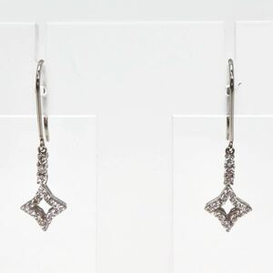 ＊Pt900天然ダイヤモンドフープイヤリング＊b 約2.3g diamond pierce earring jewelry EA8/EA8
