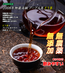 お茶 プーアル茶 茶葉 2008年産 とう茶 約3.5g×21個 無農薬 無添加 健康 ダイエット 本場雲南産 六大茶山 送料無料
