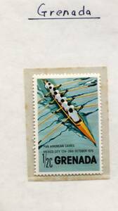 SA1　グレナダ　1975年　メキシコシティ・パンアメリカンゲーム1975　ボート　1種　単片切手1枚