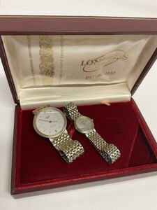 営SR803-60◆ LONGINES／ロンジン コンビ メンズ レディース クォーツ ペアウォッチ 24479895・24478973 腕時計 （現状品）