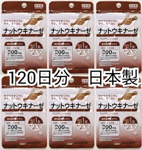 ナットウキナーゼ(納豆菌培養エキス)×6袋120日分120錠(120粒) 日本製無添加サプリメント(サプリ)健康食品 DHCではありません 防水梱即納