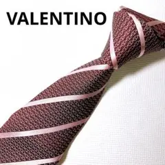 【極美品】ヴァレンティノ VALENTINO ストライプ ブランドロゴ レッド