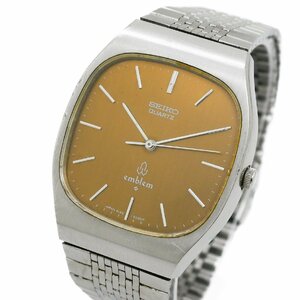 1円 SEIKO セイコー emblem エンブレム 4120-5000 QZ クオーツ ブラウン文字盤 SS メンズウォッチ 腕時計 スクエア ブランド 316120240423