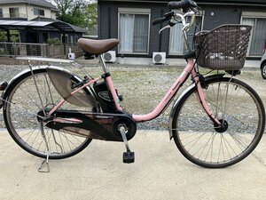 H8　中古電動アシスト自転車 1円売切り！ パナソニック ビビDX ピンク 配送エリア内は送料3800円でお届