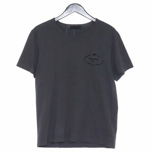 PRADA 胸刺繍ロゴ Tシャツ Lサイズ グレー プラダ 半袖カットソー クルーネック