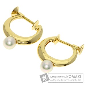 MIKIMOTO ミキモト アコヤパール 真珠 フープ イヤリング K18イエローゴールド レディース 中古