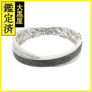 JEWELRY　バングル　ブレスレット　パヴェダイヤモンド　ブラックダイヤモンド　WG　ホワイトゴールド　D5.00ct　40.1ｇ　【200】