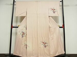 平和屋-こころ店■訪問着　花籠文　暈し染め　着丈156cm　裄丈63cm　正絹　逸品　B-np9948