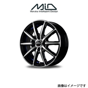 MID シュナイダー SX 2 アルミホイール 4本 ムーブ L150/L160(12×3.5B 4-100 INSET42 ブラック/ブルー)SCHNEIDER