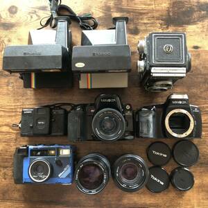 まとめ フィルムカメラ 7台 レンズ 3本セット Nikon AW AD L35 防水 LOMO LC-A Polaroid Yashika Minolta ポラロイド トイカメラ #7732