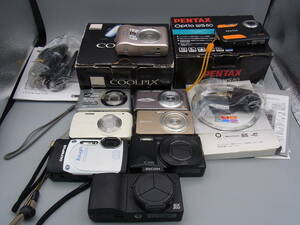 デジタルカメラ 9台セット リコー ソニー オリンパス ニコン パナ カシオ GX200 CX6 GT-850 DSC-WX1VH-210等　箱付あり