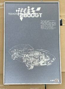 トヨタTOYOTA 2000ＧT パブミラー ツートーン 壁掛け インテリア 450×300mm 鏡です