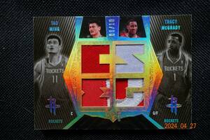 Yao Ming/Tracy McGrady 2007-08 UD Black Patches Dual Gold #06/10