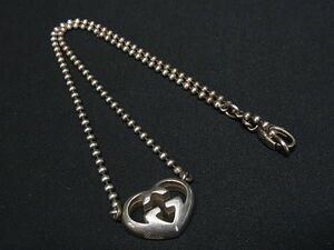 1円 ■美品■ GUCCI グッチ ラブリーハート SV925 ボールチェーン ネックレス ペンダント アクセサリー レディース シルバー系 AW7529