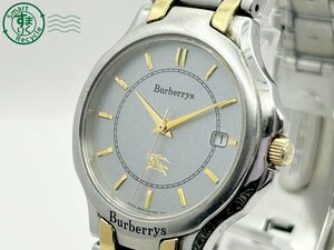 2404604805　◇ Burberrys バーバリー B810-H18377 グレー文字盤 ゴールド デイト SOLAR ソーラー 3針 メンズ 腕時計 中古