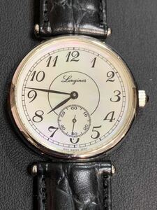 ①ロンジン LONGINES 手巻き メンズ スモセコ シェル文字盤 稼働品 腕時計 