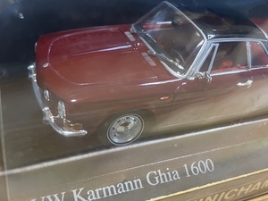  Minichamps フォルクスワーゲン VW Karmann Ghia 1600 1966 ダークレッド 1:43