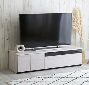 日本製 テレビ台 テレビボード 140cm幅 完成品 国産 ローボード ホワイトウォッシュ色