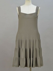 フォクシー FOXEY Dress Tiered ニットキャミソールワンピース/ドレス 40サイズ カーキブラウン レディース F-L5904