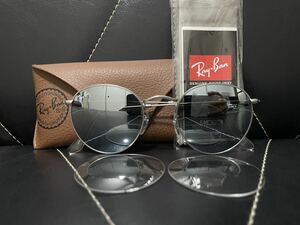 展示品 Ray-Ban ROUND METAL レイバン RB3447 サングラス アイウェア メガネ 眼鏡 ミラーレンズ ラウンド シルバーフレーム 春夏 遮光 運転
