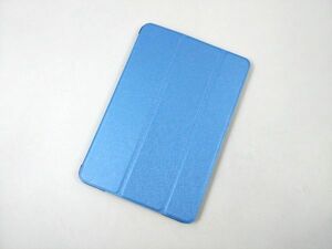 iPad mini1/2/3用 カバー PUレザー+ハードケース スタンド 薄型 ブルー