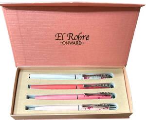 【未使用】El Robre　ONWARD　オンワード　ペンセット(筆ペン/万年筆/ボールペン/シャープペンシル)　現物品