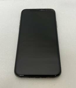 【ST17412MG】iPhoneX アイフォン テン SIM不明 64GB 判定:〇 IMEI:353019090159842 バッテリー最大容量85％ ブラック系 ※画面割れ有